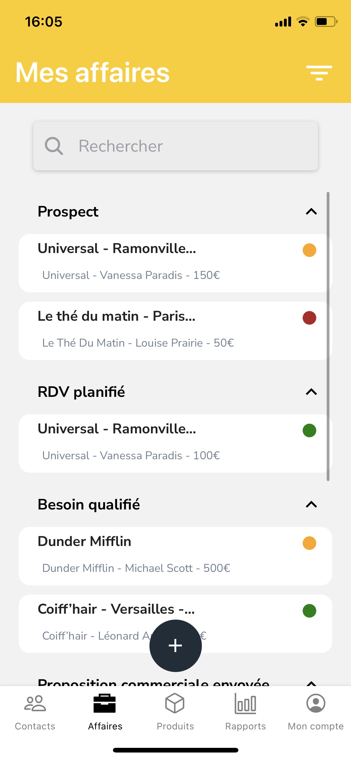 Track CRM deal pipeline screen